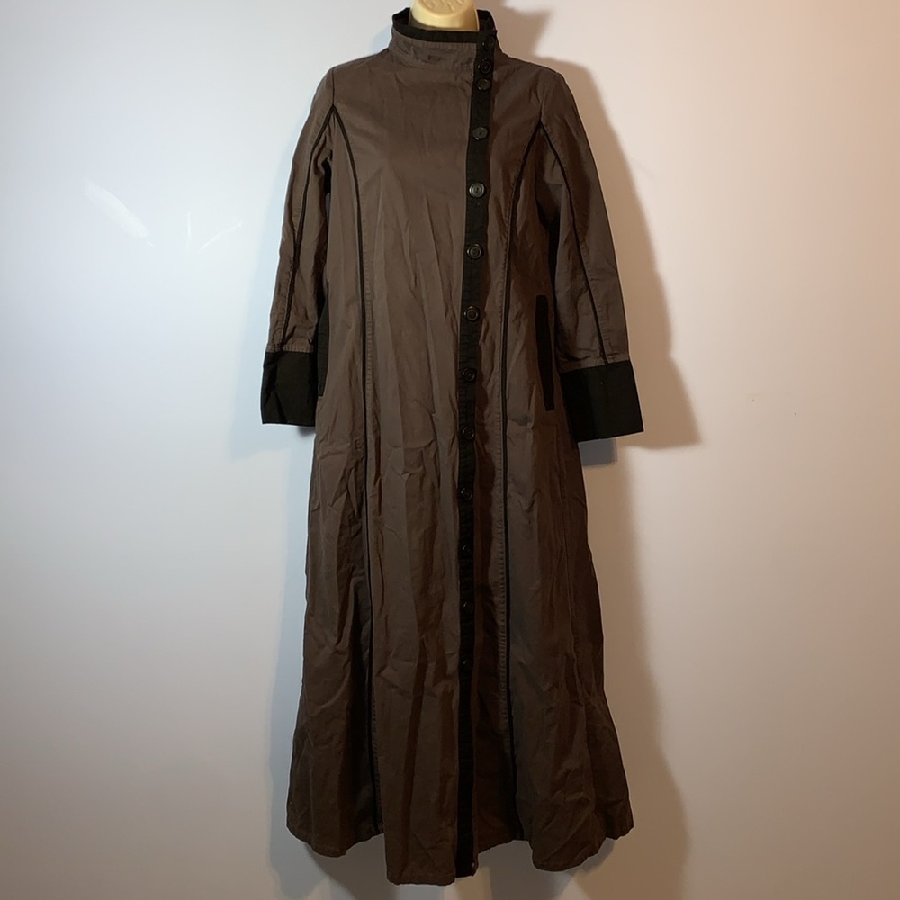 Women's Brown Long Button-Front Dress